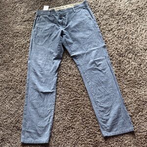 Blue Straight Leg Chinos